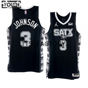 Dres San Antonio Spurs Keldon Johnson 3 Nike 2022-23 Statement Edition Crno Swingman - Dječji